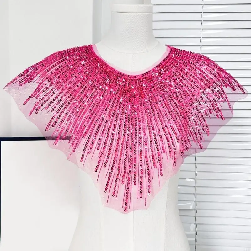 31bf elegante colar falso com colar bordado com elegante