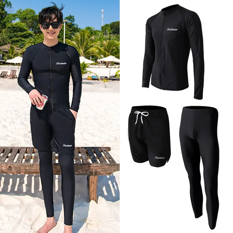 Women's Men's 3pcs/set Sun UV Protection Swimwear Full Body Stinger Swimsuit Rash Guards Outfit Jogging Running Yoga Tracksuit