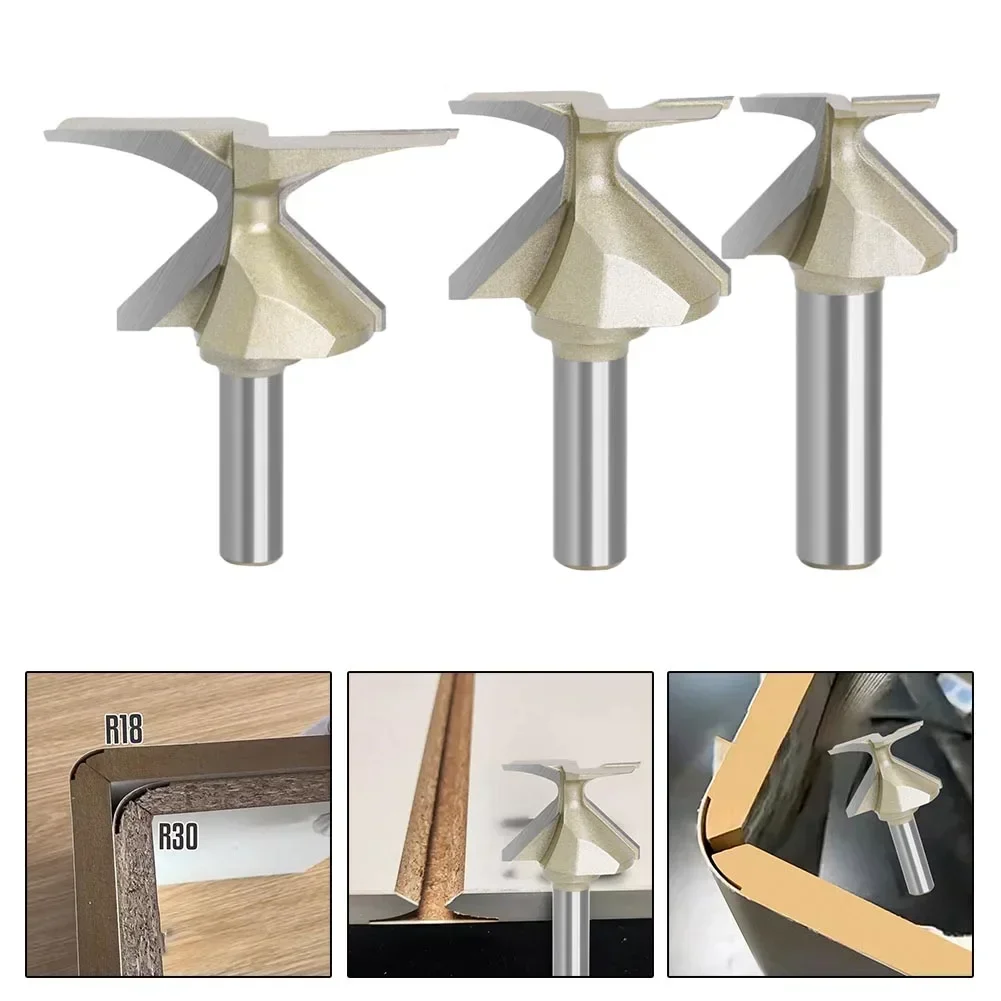 R18/R30/R50 Milling Cutter For Wooden Door Cabinet Arc Bending 1/2 Shank Arc Bending Integrated -Knife Woodworking Router Bits