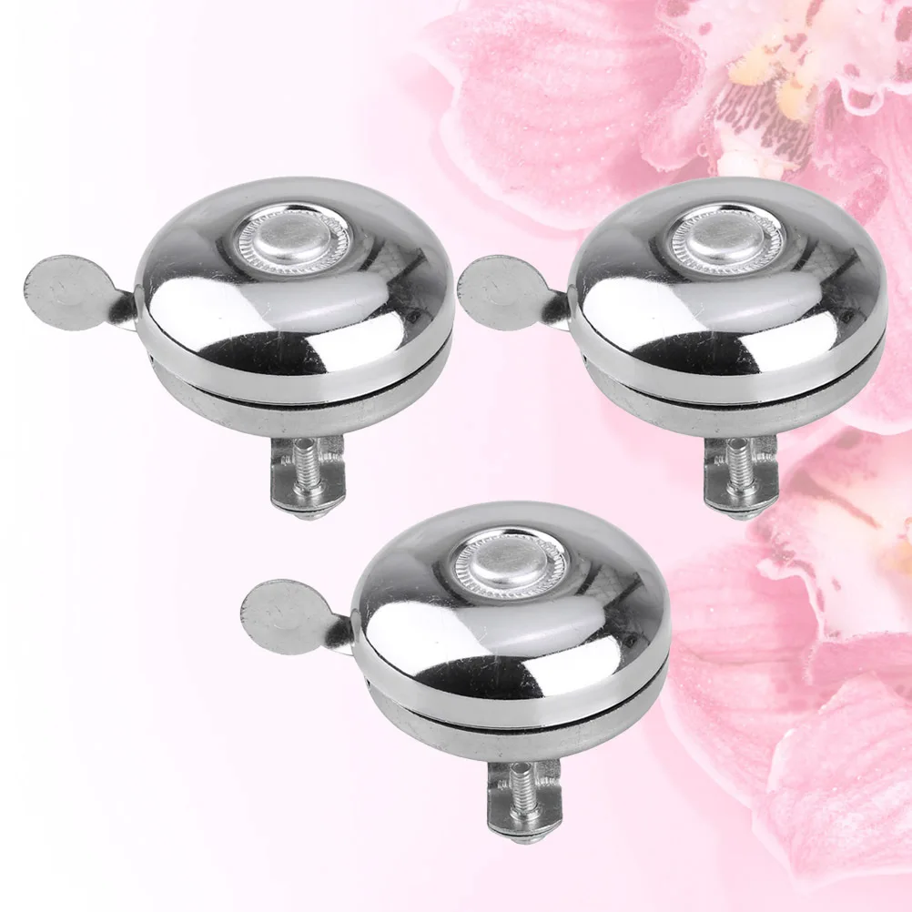 

3Pcs Retro Bike Bell Silver Metal Handlebar Cycling Warning Bells Accessories for Road Safety Ride
