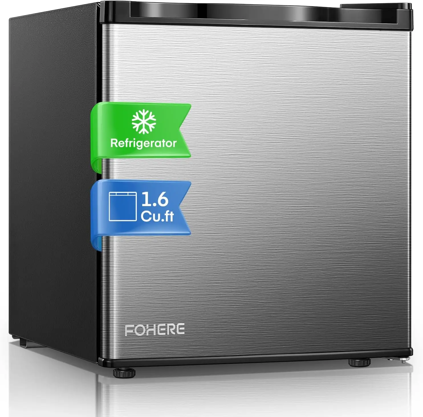 

Mini Fridge with Freezer for Office, 1.6 Cu.ft Compact Mini Refrigerator Drinks for Bedroom, Energy Saving 7-Level Adjustable
