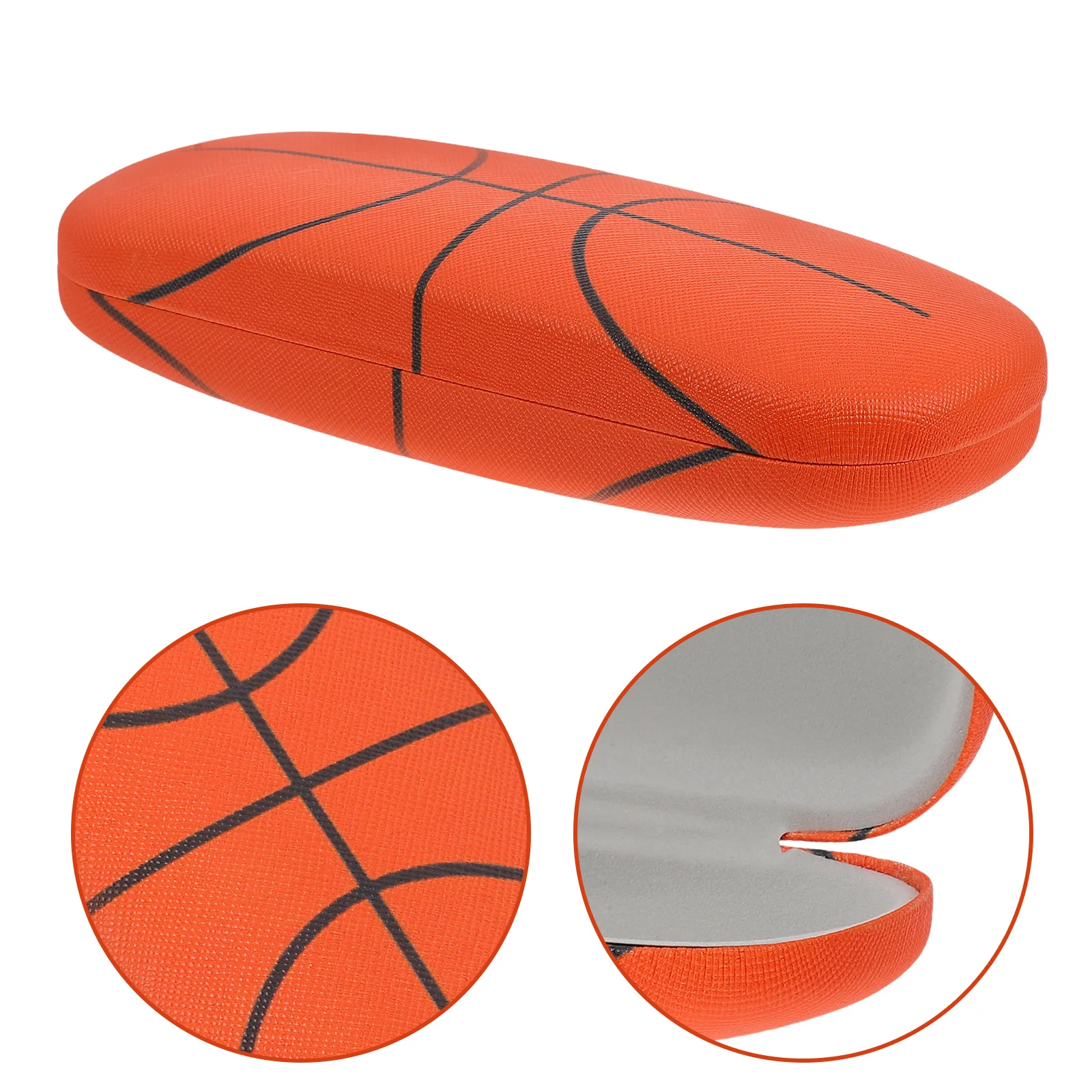 

Hard Shell Basketball Pattern Glasses Case Protective Sunglasses Box Portable Eyeglasses Holder Cleaning Cloth for Students