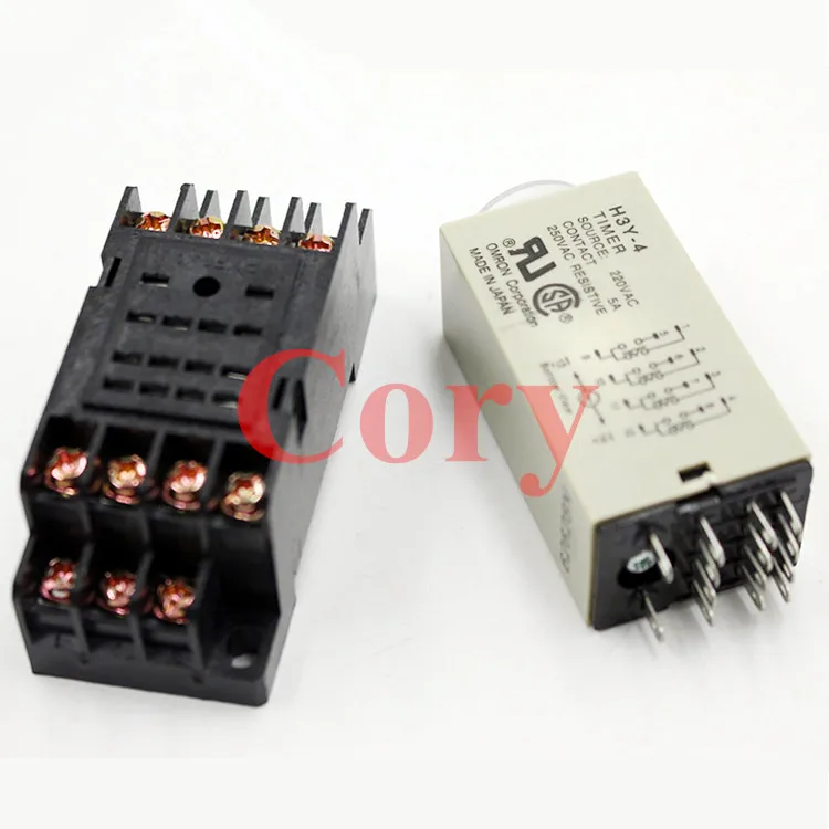 60 Second H3Y-4 Power On Time Delay Relay Timer 4PDT,14Pins & Socket