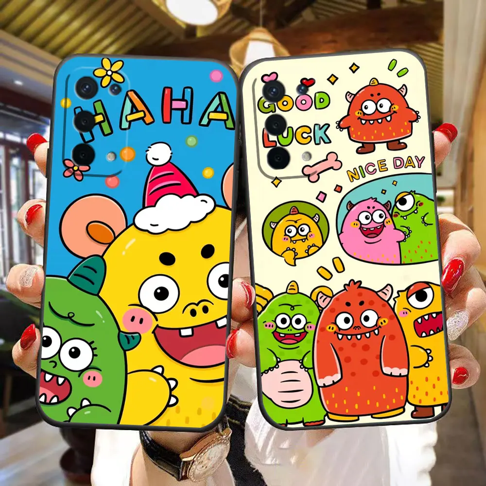 Cute Little Monster Stick Figure Cover Phone Case For OPPO RENO 11 11F 10 8 8T 7 7Z 6 6Z 5 5F 4F 4 LITE Pro plus TPU Case Funda