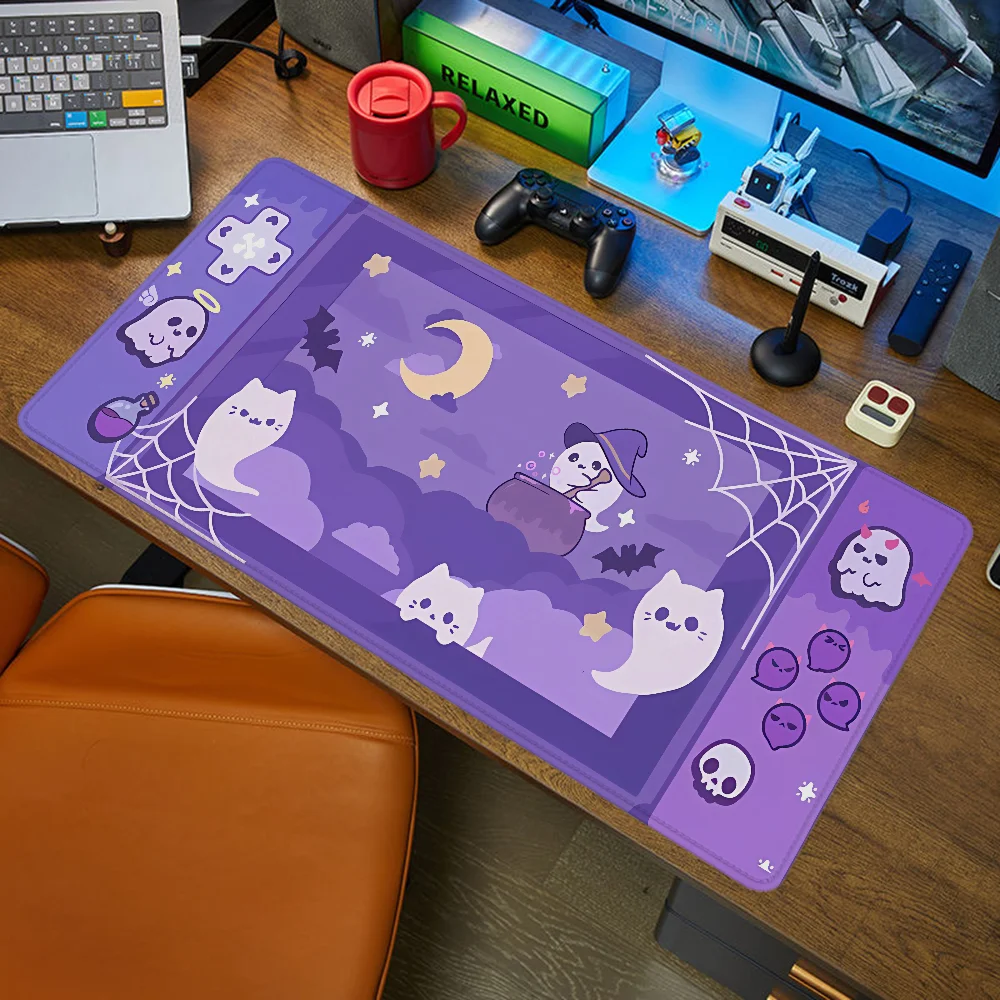 Cute Ghosts Gamer Desk Accessories Office Gaming Mats Mouse Pads Mousepad Anime Computer Table Mause Pad Mat Large Pc Xxl Setup