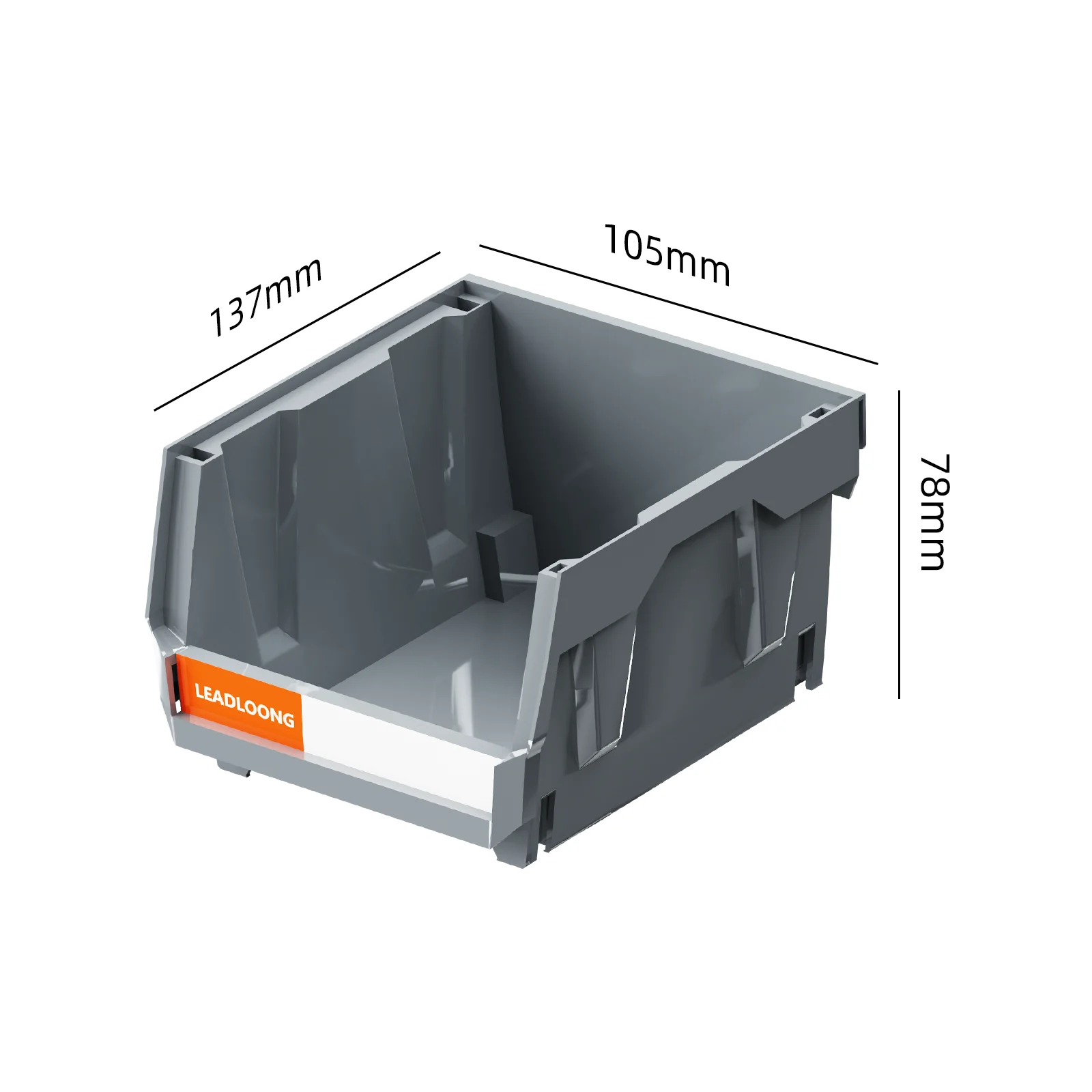 6/24pcs Gray Stackable Plastic Storage Box, Garage Storage Container, Garage Tool Storage And Organizer Box