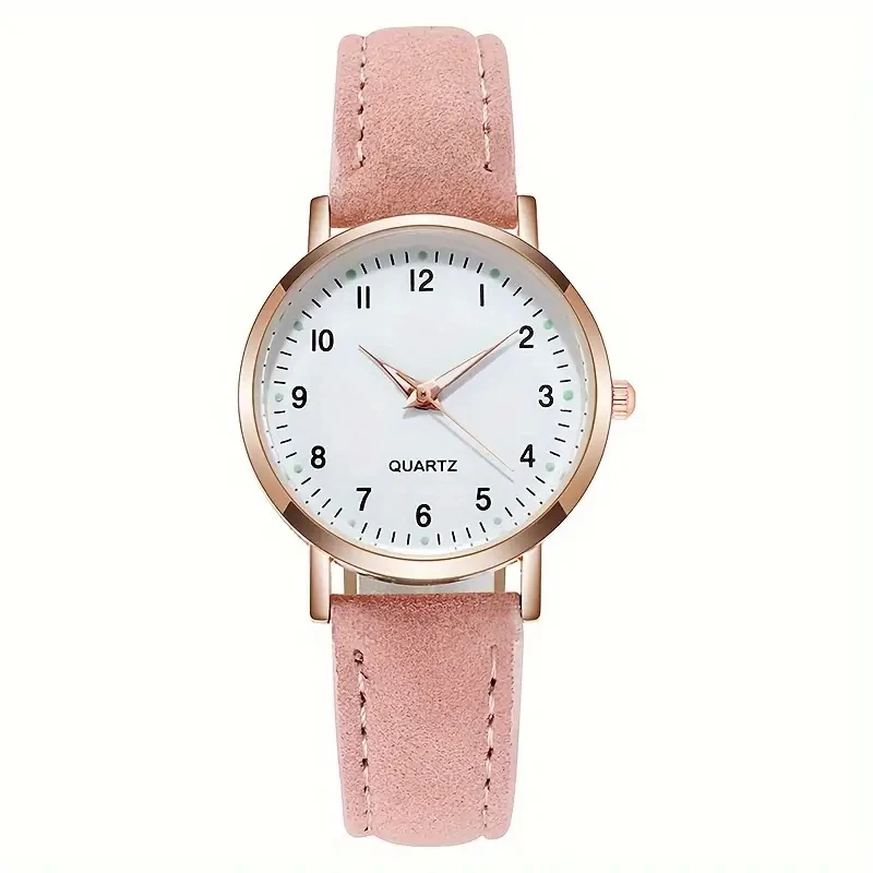 Fashion PU Strap Women's Quartz Watch, Casual Arabic Numeral Dial Women's Watch, Men's Watch