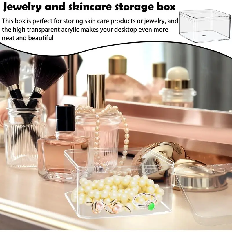 Acrylic Box With Lid Container With Lid Plastic Boxes Mini Clear Container Small Boxes For Home Candy Pill Tiny Jewelry