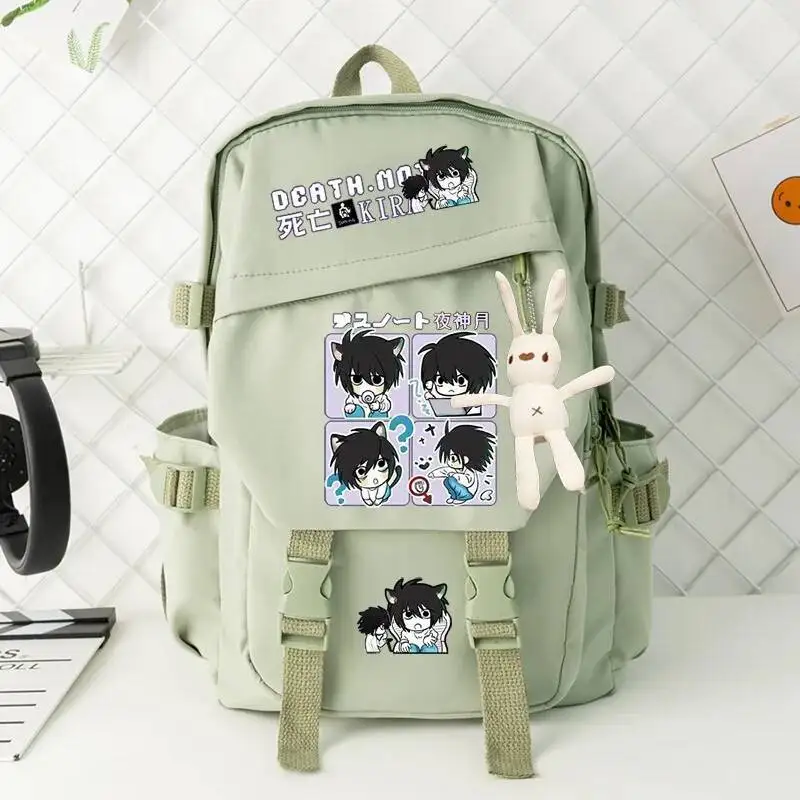 أنيمي لعبة أسود بيج أزرق أخضر مذكرة الموت Desu Noto حقائب مدرسية للطلاب سعة كبيرة حقائب ظهر Mochilas