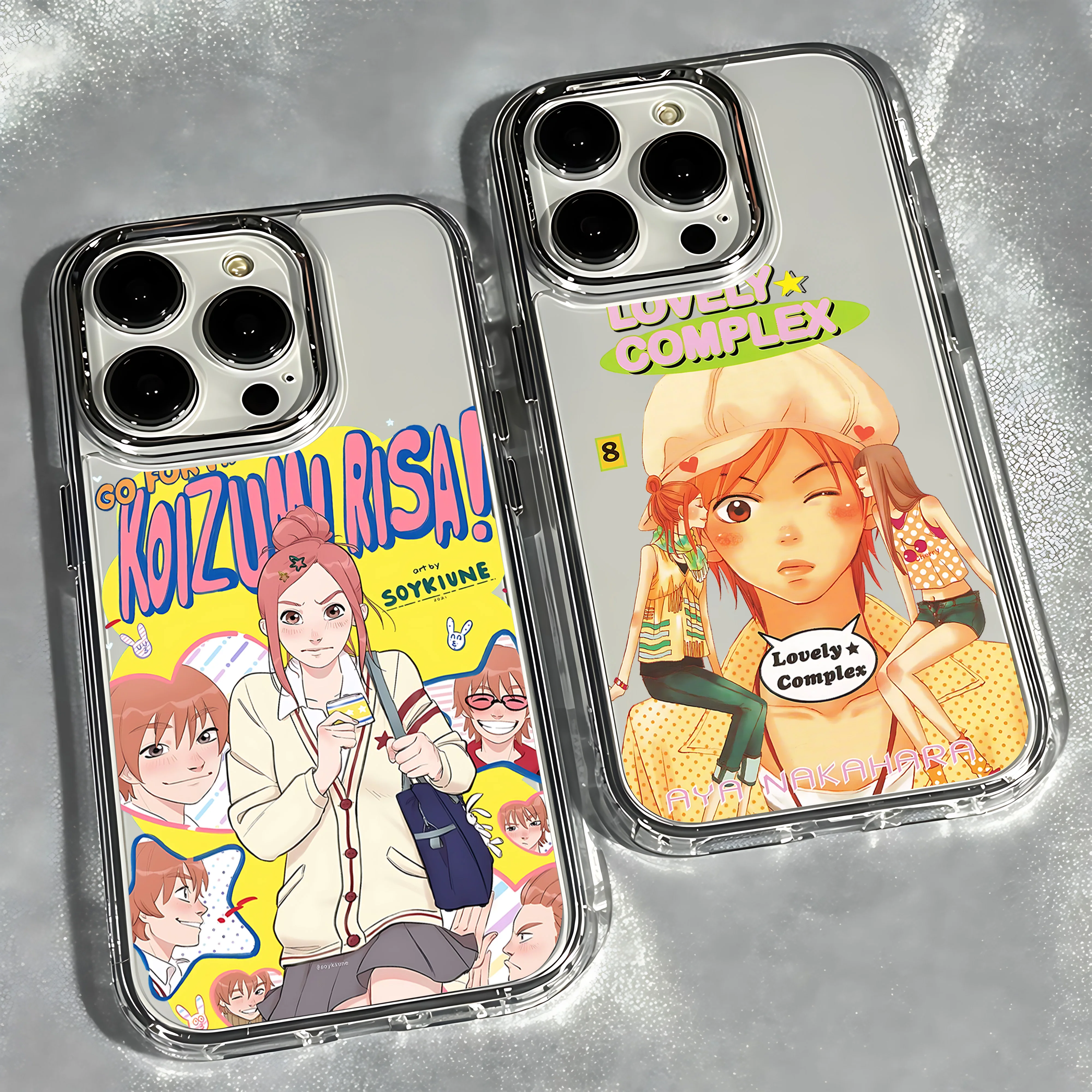Anime Niedliche Komplexe Handyhülle für iPhone 17 16e 16 15 14 13 12 11 mini Pro Max X XR XSMAX 8 7 Air Plus Transparente Weiche Hülle