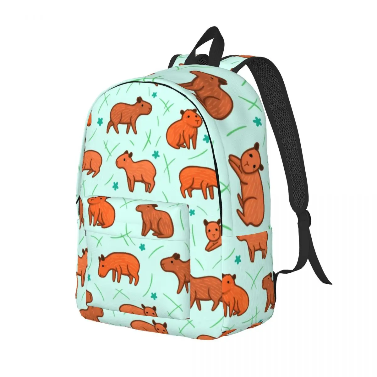 Custom Capybara Pattern Canvas Backpack Women Men Fashion Bookbag for School College Wild Animals Of South America Bags