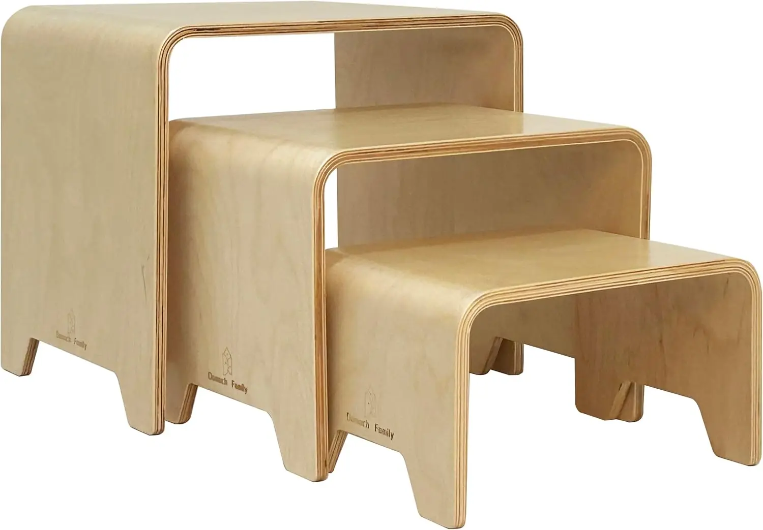 Sgabello per bambini impilabile in legno Set da 3 pezzi, set tavolo e sedia per bambini che funzionano come tavolo per lo svezzamento e sedia per lo svezzamento, tavolo per bambini a