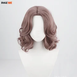 Game Melina Cosplay Wig Taro Color Curly Short Mid Parting Wig Heat Resistant Synthetic Hair Halloween Party Wigs + Wig Cap