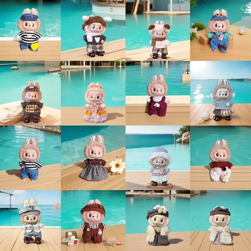 

New Style 17 Cm Mini Doll'S Clothes Accessories for Labubu V1 V2 Clothes Outfit DIY Gift