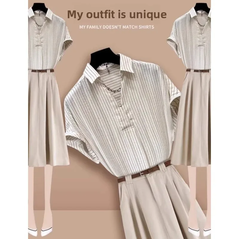 

Extra Large 300 Pou High End Collar ort Sve Striped irt Casual Thin Summer Men Women Clothing Lightweight irt