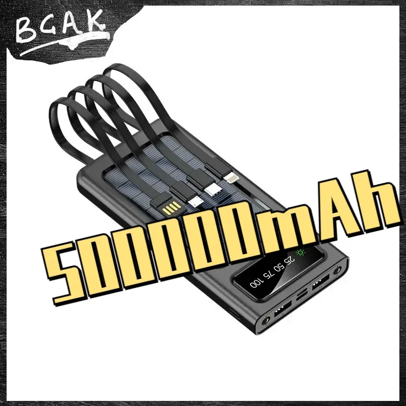 Bcak-大容量ソーラーパワーバンク、便利なアウトドアキャンプ用モバイル電源、200000mah、300000mah、500000mah