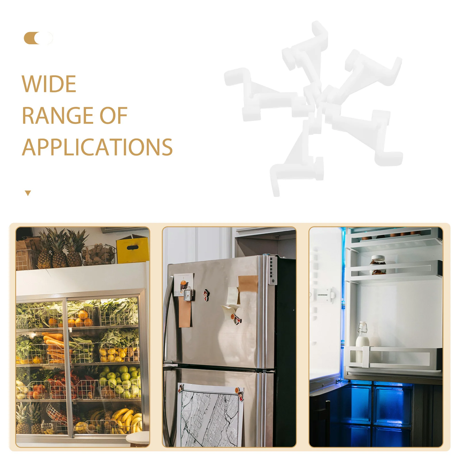 

10Pcs Reliable Plastic Refrigerator Shelf Clips Easy Install Cooler Support Bracket Refrigerator Shelf Clips Freezer Clamp