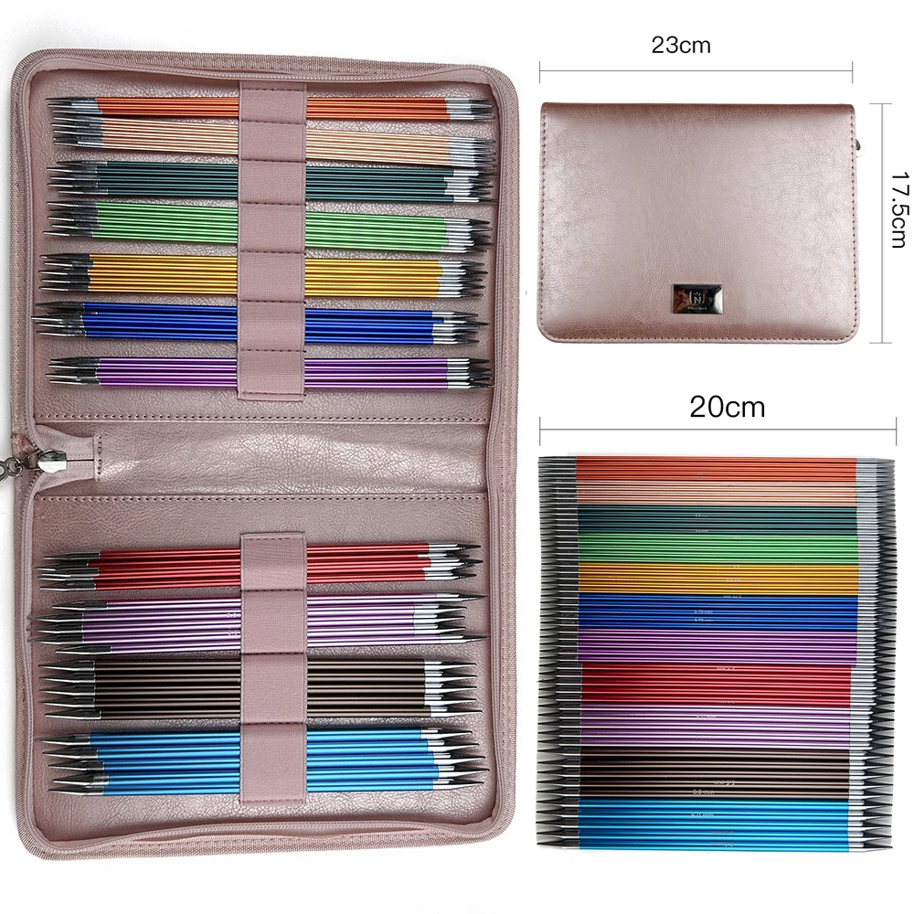 11 color Double Pointed Knitting Needles Set 55Pcs Aluminum 20cm 2.5-6.0mm Straight Sock Gloves Hats and Scarfs Knitting Needle view 2
