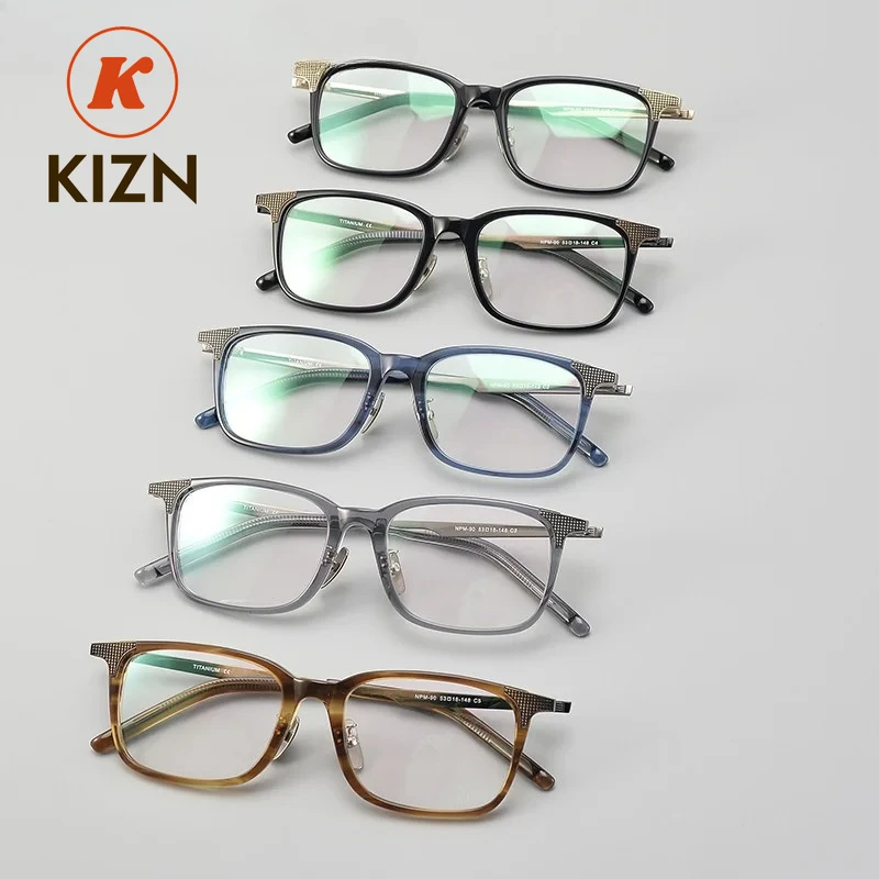 

Очки KIZN для мужчин: оправа из ацетата, дужки из титана, высококачественные очки для зрения, оправа для очков по рецепту