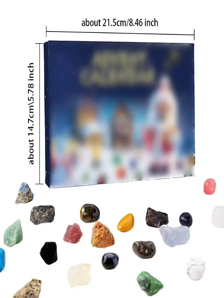 AliExpress NONE 24Pcs 24 Boxes Christmas Crystal Advent Calendar Polished Gravel Surprise Mineral Rock Stone Collections Mineral Learning