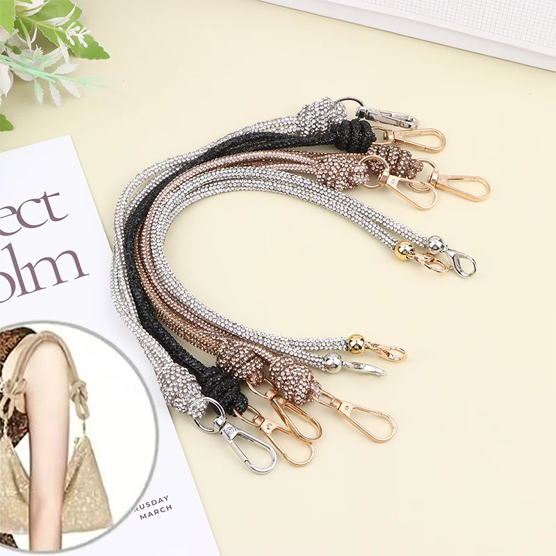 Women Fashion Handbag Chain Strap Rhinestone Decor Loop Knot Closure For Evening Casual DIY Wallet Bag Making