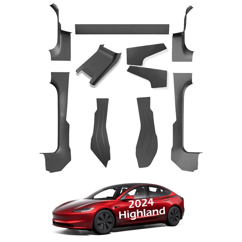 For Tesla Model 3 Highland Door Sill Strip Guard Door Threshold Protector Central Control Rear Air Condition Vent Anti-kick Pads