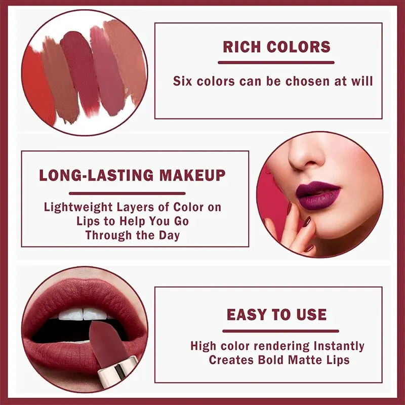 Handaiyan High-Gepigmenteerde Matte Lippenstift Fluweel Waterdichte Langdurige Make-Up Lippen Cosmetica