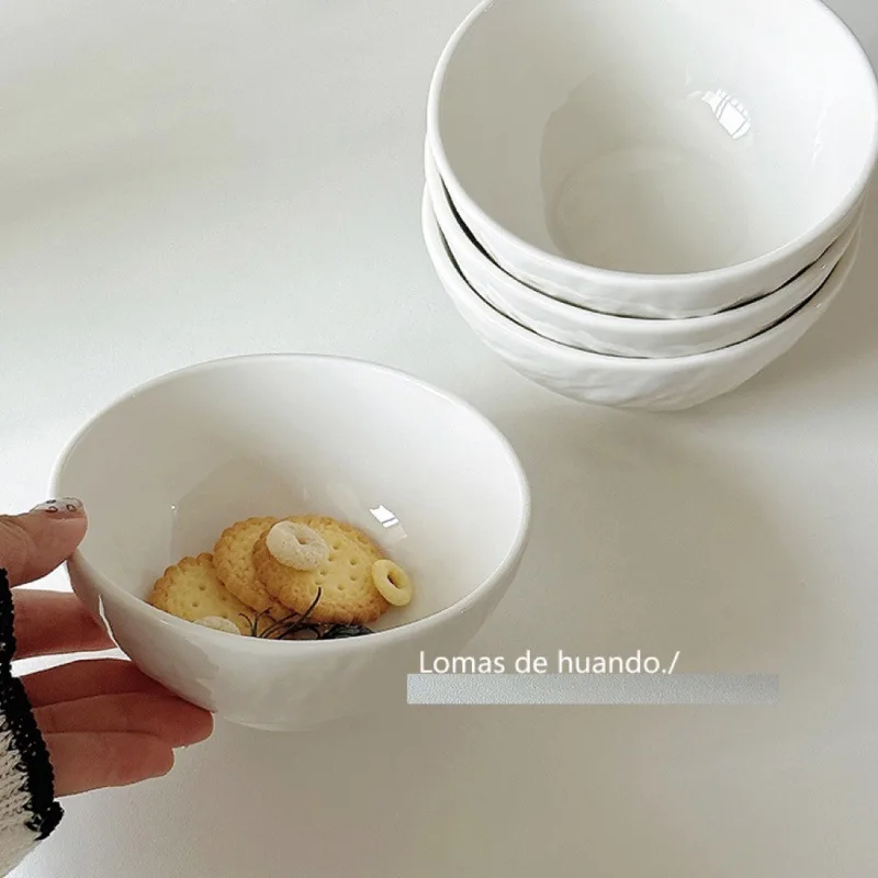 Ceramic Tableware Simple Household Rice Bowl Ceramic Stone Patterned Household Rice Bowl Fashionable Ceramic Soup Bowl