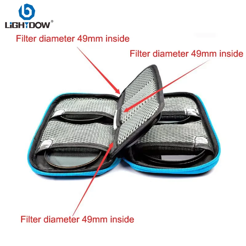 Lightdow Protector Camera Lens Filter Pouch Portable Filters Case Bags Dustproof for 49mm-82mm ND UV CPL FLD Camera Lens Filter