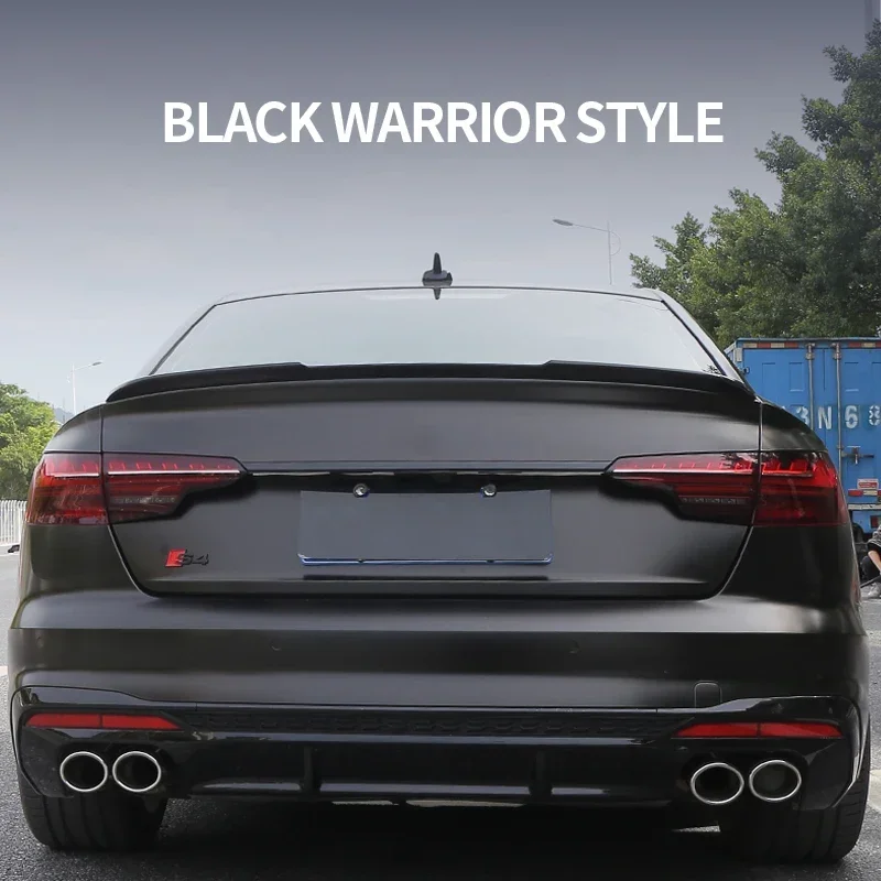 Trunk Styling for Audi A4L B9 2020-2024 Door Cover Molding Garnish Tail Gate Trim Strip Trunk Trim Strips Blackened Darth