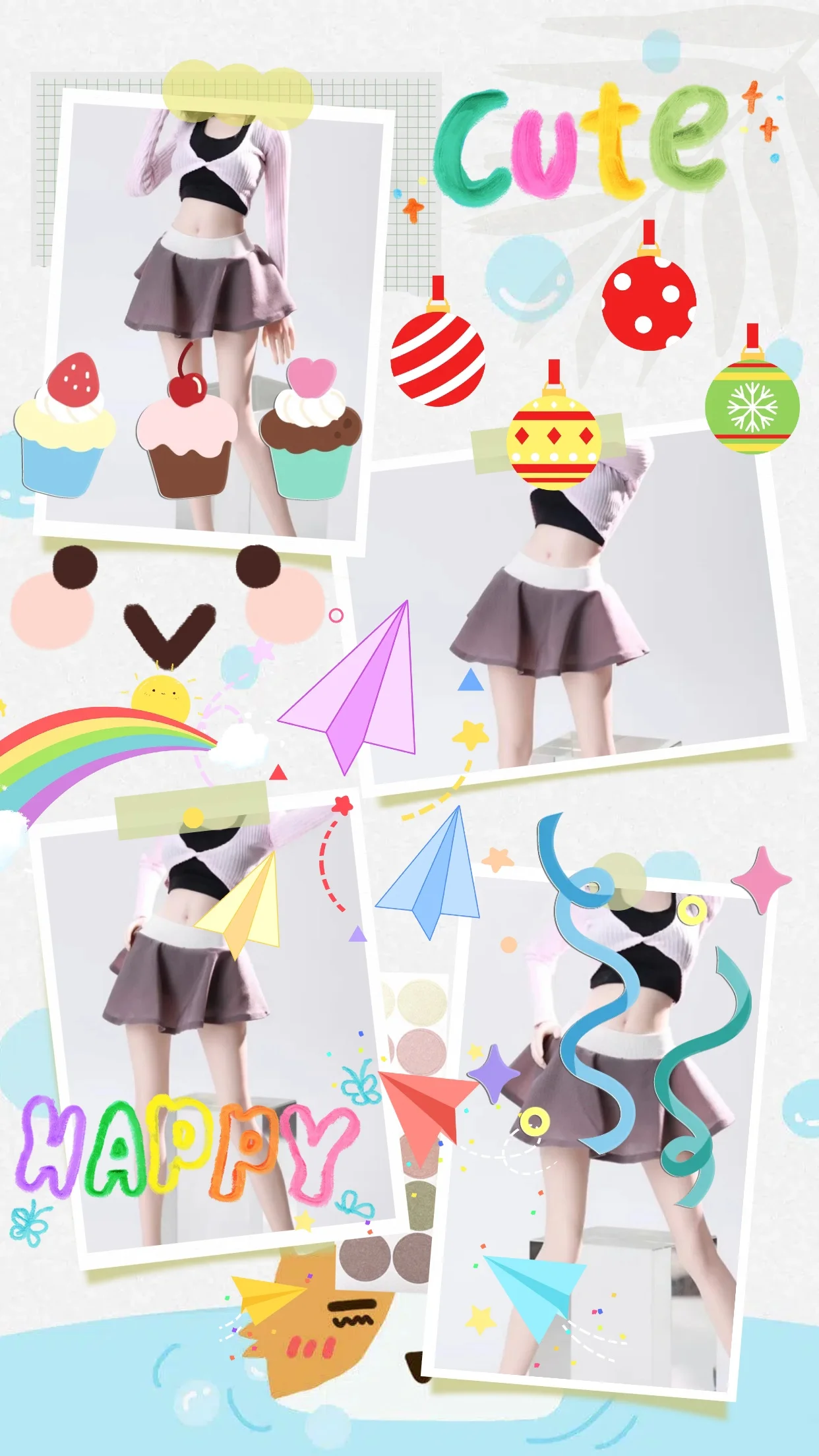 

【No Figure】In Stock ACG-51 1/6 Scale Female Soldier Yoga Wear Long-sleeved Top Skirt Accessories For 12'' Action Figure Model