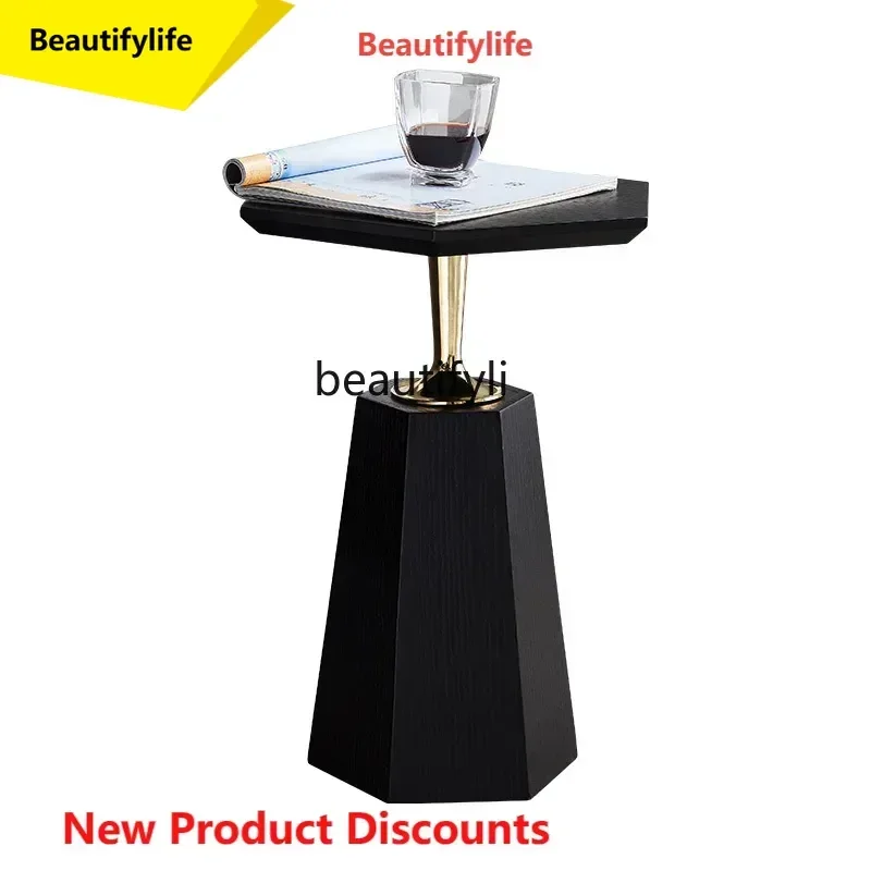 Q181 n Light luxury small coffee table solid wood sofa side table fashion home hexagonal Italian style creative bedside table
