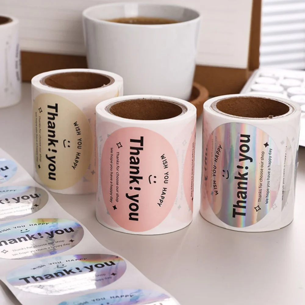 ملصقات تغليف الهدايا ملصقات لاصقة للمنتجات المصنوعة يدويًا ومحلات الخبز لجميع المناسبات