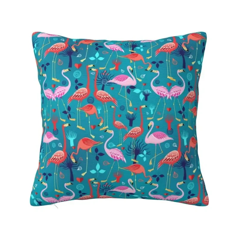 Beautiful Flamingo Pattern Modern Throw Pillow Covers Home Decorative Animal Bird Cushion