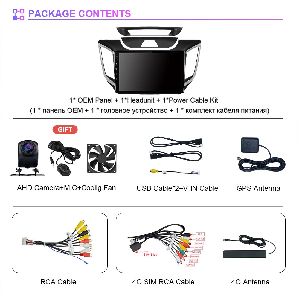 RSNAVI Android 16 Car Radio with Wireless CarPlay For Hyundai Creta ix25 2015 - 2019 Navigation Multimedia Player Plug and Play