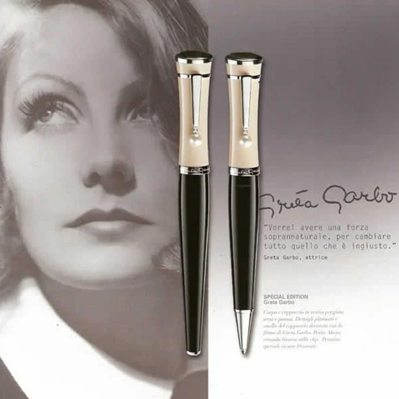 Luxury Greta Garbo Mb Ballpoint RollerBall Fountain Pen Edition Thank You Stationery Office Stationery with Pearl Clip