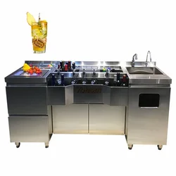 Customized Standard 304 Stainless Steel Portable Bar Bartender Table Cocktail Station Bar Equipment