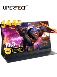 UPERFECT UPlays K8 Monitor de PC de 17,3 pulgadas Pantalla de juegos FHD 1080P de 144 Hz para PS5 XBOX Steam Decks Switch USB C HDMI Laptop PC Mac Phone Pantalla extendida con soporte inteligente VESA