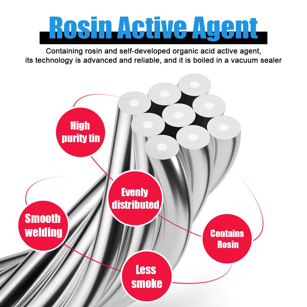 Chumbo de solda sem fio Rosin com manutenção de alta pureza, ferro de solda, meio ambiente, novo tipo, 2024