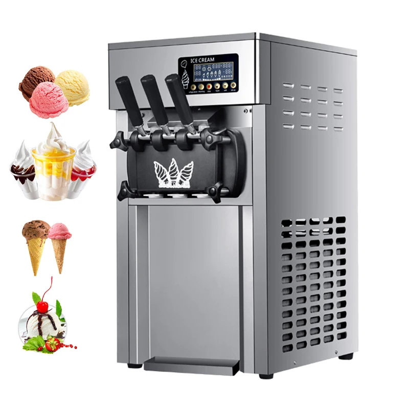 Dessert Soft Ice Cream Machine Commercial Ice Cream Maker Stainless Steel Ice Cream Vending Machine 1200W