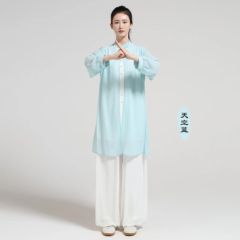 Women's New Chinese Style Tai Chi Suit, Flowing Baduanjin & Wushu Uniform for Group Performances & Practice