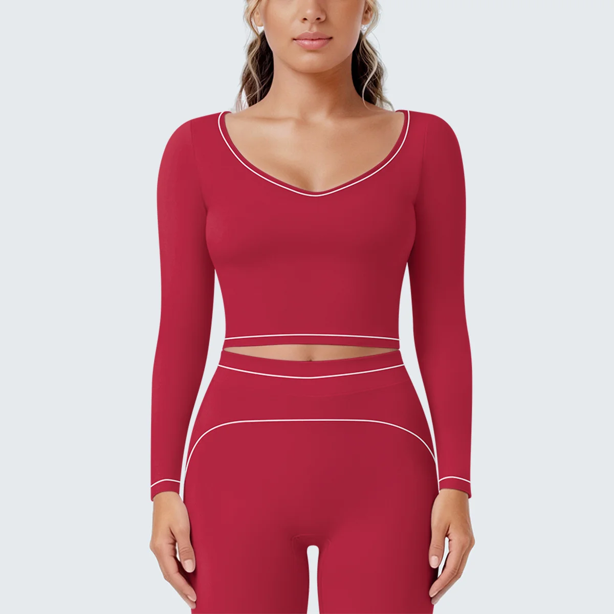 Yoga Shirts Women's Yoga Long Sleeve Fitness Long Sleeve Running Gym Clothes Workout Dry Fit Breathable High Elastic Sports Top