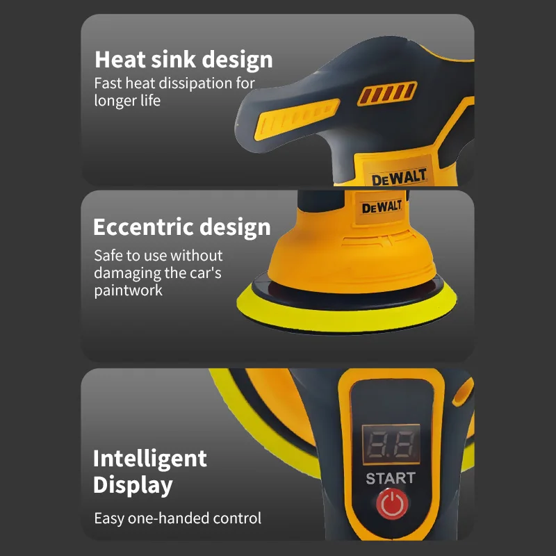 ديوالت اللاسلكي 8 التروس شاشة ديجيتال سيارة الملمع الكهربائية الملمع السيارات سيارة الصبح آلة تلميع لبطارية ديوالت 20 فولت