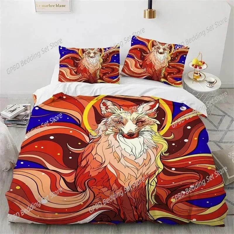 Luxury  New 3D Wolf Fox Elk Wild Animals Bedding Set Boys Girls Twin Queen Size Duvet Cover Pillowcase Bed Kids Adult Home