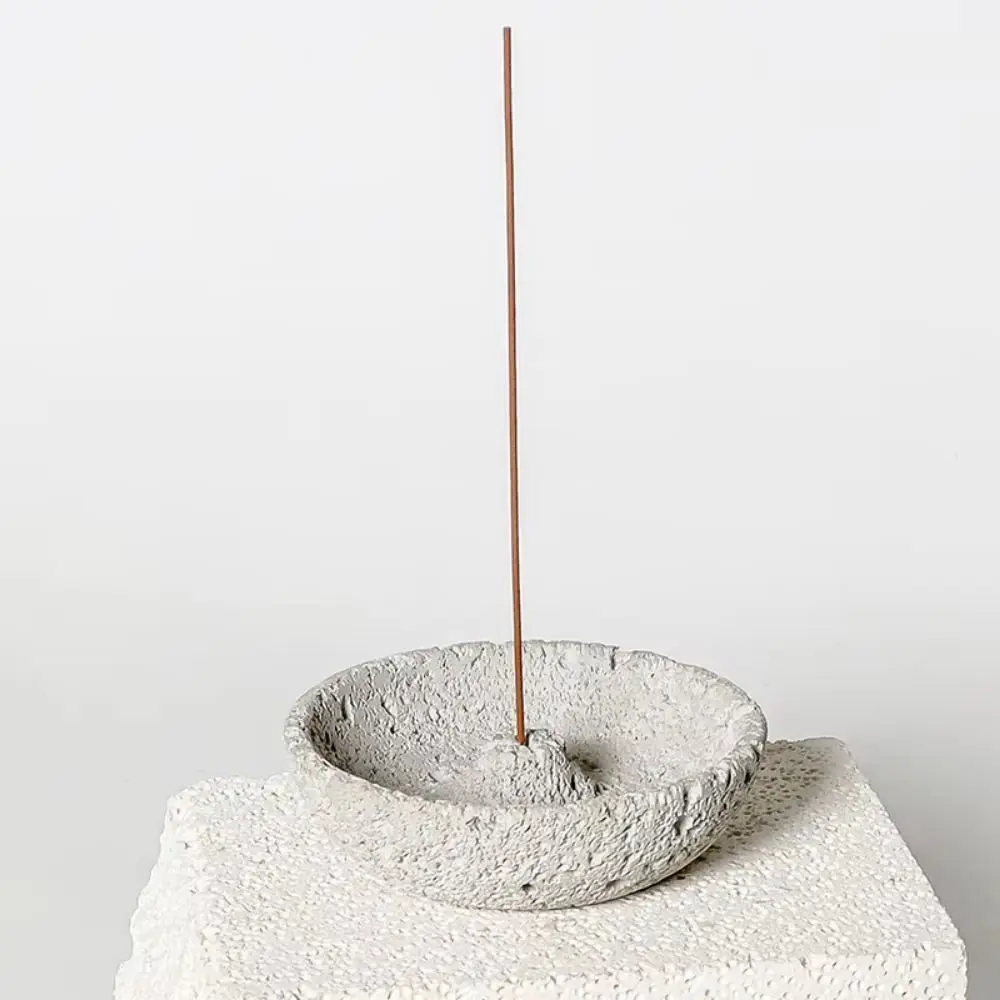 Cement Cement Incense Burner Plug in Planetary Style Incense Stick Stand Multi-functional Concrete Texture Aromatherapy Holder