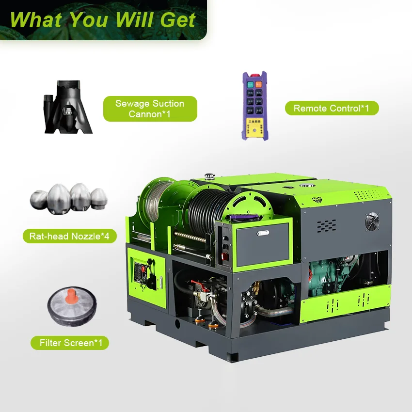 LICHIMA Zhejiang Diesel Engine High Pressure Sewer Jetter Pipeline Dredging Drain Cleaning Machine for Sale