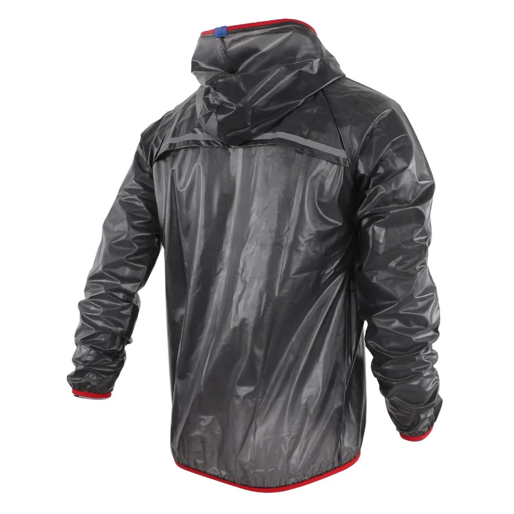 Polyester,TPU Cycling Rain Jacket Elastic Fabric Storage Bag Included Rain Over Jacket Dark Grey Portable Cycling Outerwear