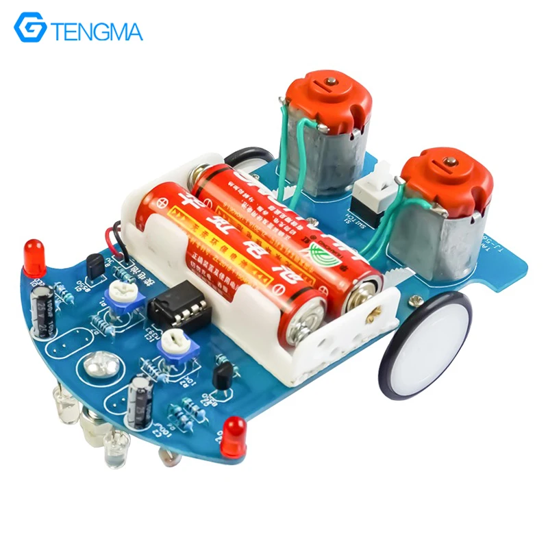 D2-5 Intelligent Track Car Electronic Production DIY Kit Line Patrol Car Welding Practice Circuit Board