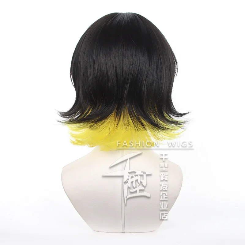 Anime Blue Lock Bachira Meguru Cosplay Wig Double Color Short Hair Heat Resistant Synthetic Halloween Party Accessories Props