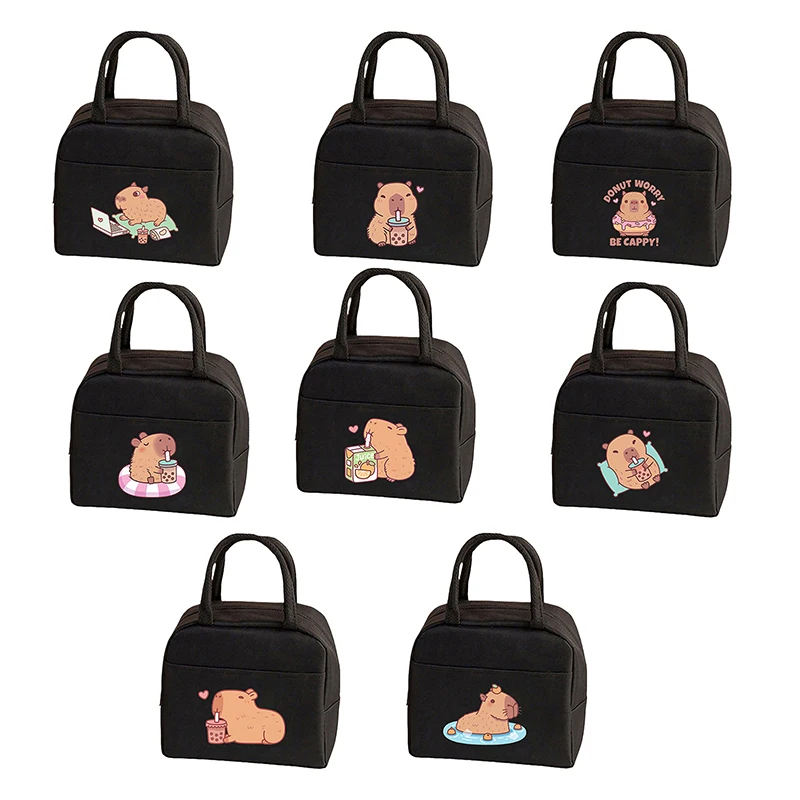

Cartoon Cute Capybara Print Insulated Lunch Bag Fashion Portable Thermal Picnic Food Preservation Tote